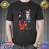 Bunny Wear Santa Hat Lights Lover Xmas Ornament Decor Ugly Christmas Sweater T-Shirt