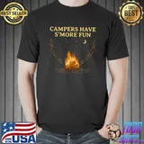 Campers Have S’more Fun Camping Sayings Camp Quotes Food Firecamp Moon T-Shirt