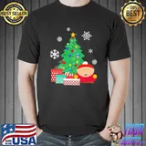 Cartman around the christmas tree south park classic shirt