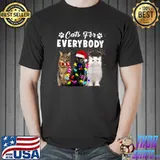 Cats For Everybody Kittens Lovers Lights Cat Christmas Xmas T-Shirt