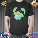 Character ivysaur in Pokemon green art shirt