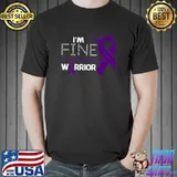 Chiari Malformation Warrior I'm Fine Feather Ribbon Bird T-Shirt