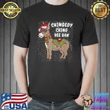 Chingedy Ching Hee Haw Donkey Santa Hat Apparel Merry Christmas Gift T-Shirt
