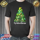 Christmas Crayon Preschool Teacher Tree Best Christmas T-Shirt