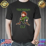 Christmas Football Touchdown Elf For Football Lover T-Shirt