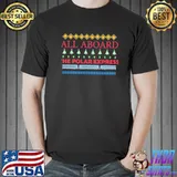 Christmas pattern all aboard the polar express shirt