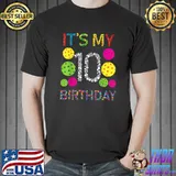 Colorful Pickleball It's My 10th Birthday T-Shirt