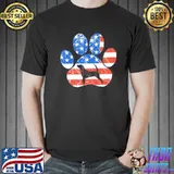 CorgI dog American flag dog paw trending classic shirt