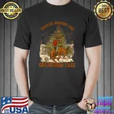 Cowboy Horsing Rocking Around Christmas Tree Western T-Shirt