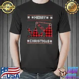 Crane Operator Merry Christmas Red Plaid Xmas Ugly Sweater Party T-Shirt