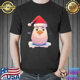 Cute penguin with red santa claus hat christmas shirt