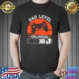 Dad Level Unlocked 2023 Gamer Pregnancy Soon To Be Father Load Vintage T-Shirt