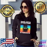 Drink coffee everytime I'm thinking of vintage cute cat classic s Hoodie