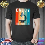 Enjoy The Little Things In Life Microscope, Microbiologists Vintage Nerd Science Lab T-Shirt