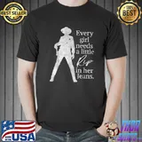 Every Girl Needs A Little Rip In Her Jeans Cowboy Star T-Shirt