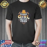 Every Girl Needs A Little Rip In Her Jeans Novelty Cowboy Hat Horses T-Shirt