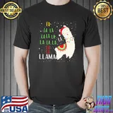 Fa LA la llama christmas tree art classic shirt