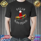 Feliz Navidad Santa Hat Sombrero Christmas In Mexico T-Shirt