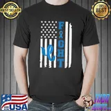 Fight In November We Wear Blue Diabetic T2d Diabetes Awareness American Flag T-Shirt