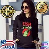 Fish Daddy Father Dad Fish Moon T-Shirt Hoodie