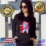 Flossing Unicorn Heart Valentines Day Rainbow T-Shirt Hoodie