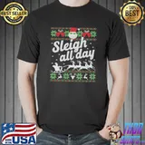 Glasses santa sleigh all day ugly christmas classic shirt