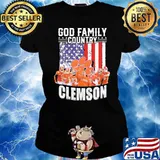 God Family Country Clemson Shirt Ladies tee