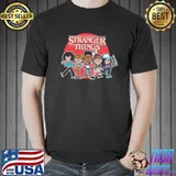 Group shot comic line up stranger things shirt