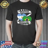 Half Argentinian Half Brazilian Argentina And Brazil Flag And Stars T-Shirt