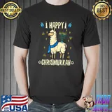 Happy Chrismukkah Menorah Llama Hanukkah Christmas T-Shirt