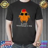 Happy Thanksgiving For Friends Turkey With Sunglasses T-Shirt