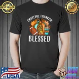 Happy thanksgiving grateful thankful blessed pumpkin leopard football coffee T-Shirt