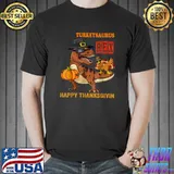 Happy Thanksgiving Turkeysaurus Pumpkin Dabbing Turkey T Rex Dinosaur T-Shirt