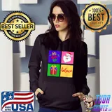Ho Ho Ho Believe Santa Claus Gift Christmas Square Graphics Vintage T-Shirt Hoodie