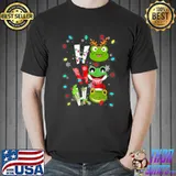 Ho Ho Ho Frog Santa Hat Reindeer Snows Christmas Merry Christmas T-Shirt