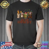 Ho Ho Howdy Cowboy Santa Coffee Western Xmas Holiday Sunflower T-Shirt