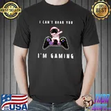 I Can't Hear You I'm Gaming Astronaut Dabbing Video Gamer T-Shirt