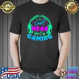 I Can't Hear You I'm Gaming Busy Retro Headphone Video Gamer T-Shirt