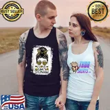 I Love Being A Stepmom Rosie Honey Bee Step Messy Bun Leopard Bee And Sunglasses T-Shirt Tank Top