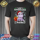 I Want A Hippopotamus For Christmas Hippo Xmas Pajamas T-Shirt