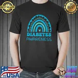 In November We Wear Blue Diabetic T1d T2d Diabetes Awareness Rainbow T-Shirt