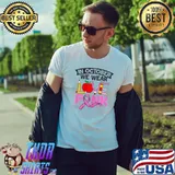 In October We Wear Love Apple Books Pencils Pink Breast Cancer Awareness Warrior T-Shirt