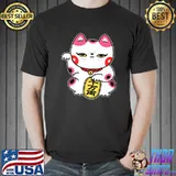 Japanese Good Luck Cat Maneki-neko Feng Shui Cat T-Shirt