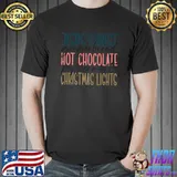 Jesus Christ Hot Chocolate Chtistmas Lights Trendy Religious Xmas Saying Christian Christmas Typography T-Shirt