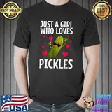 Just A Girl Who Loves Pickles Hearts Pickles Dill Pickle Cucumber T-Shirt