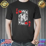 King of hearts playing cards casino poker magician costume shirt