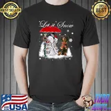 Let It Snow Dachshund Santa Dog Christmas Snowman Xmas Pajama T-Shirt