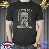 Let's Go Brandon American Flag Donald Trump Stars Anti Joe Biden T-Shirt