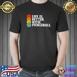 Life Is Better With Pickleball Retro Pickleball Sport T-Shirt