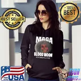 Maga Blood Red Moon Red Wave Proud Americans November 2022 Skull T-Shirt Hoodie